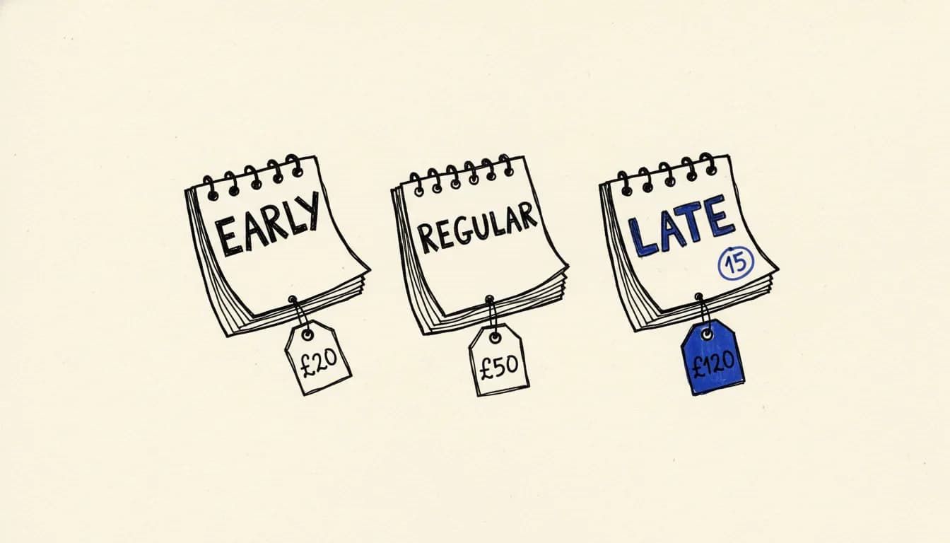 Early, regular, or late: deadline math